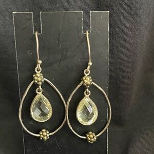 Cool Boho dangle earrings Clear faceted